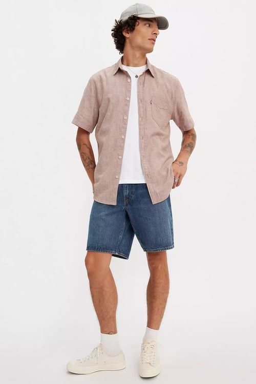 % 100 Pamuk Loose Fit Normal Bel Erkek Short A8461-0003 KOYU MAVİ