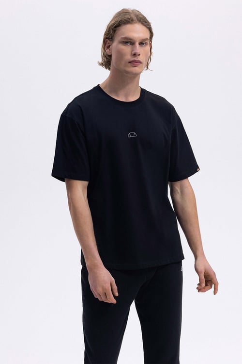 % 100 Pamuk Regular Fit Bisiklet Yaka Erkek T Shirt EM376-BK SİYAH