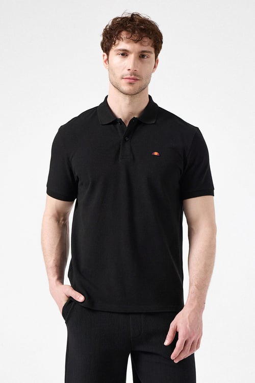 % 100 Pamuk Regular Fit Düğmeli Erkek Polo Yaka T Shirt 6SM5044-BK SİYAH