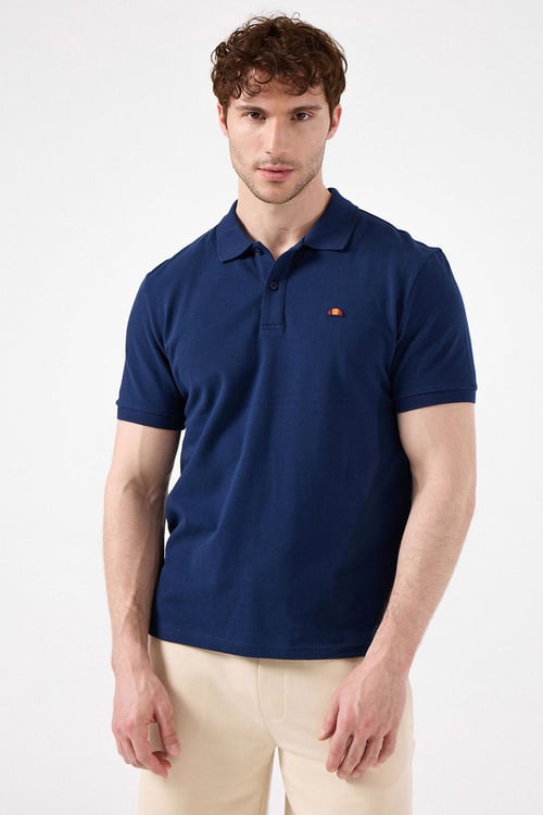 % 100 Pamuk Regular Fit Düğmeli Erkek Polo Yaka T Shirt 6SM5044-NV LACİVERT