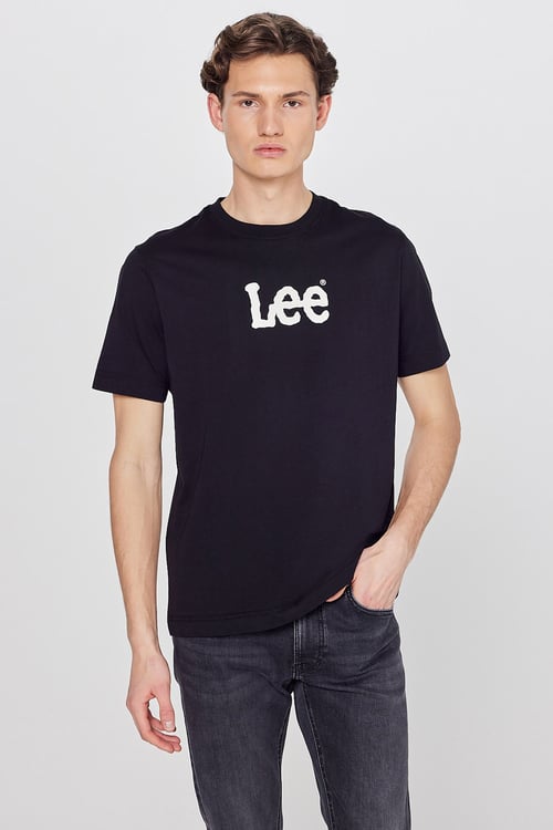% 100 Pamuk Regular Fit Logolu Bisiklet Yaka Erkek T Shirt L2610100 001 SİYAH