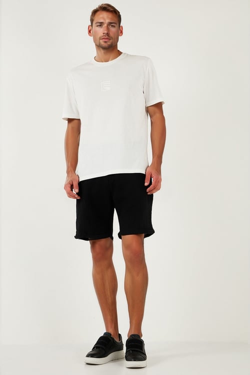 % 100 Pamuk Regular Fit Normal Bel Müslin Erkek Short CF25S657802 SİYAH