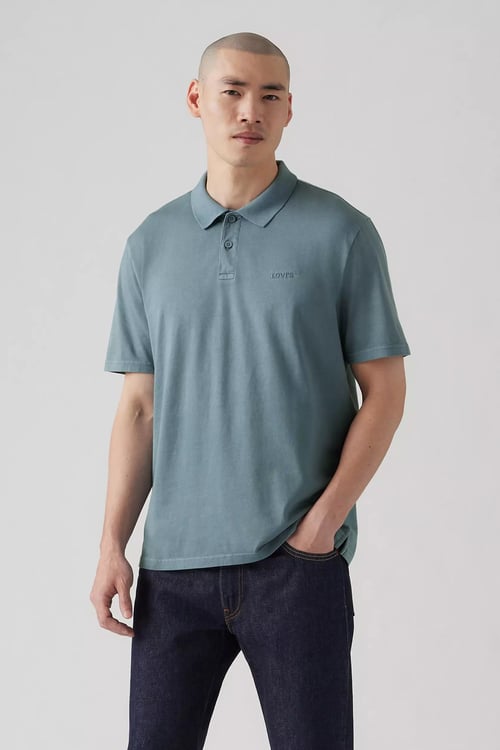 % 100 Pamuk Relaxed Fit Düğmeli Erkek Polo Yaka T Shirt A6735-0024 İNDİGO