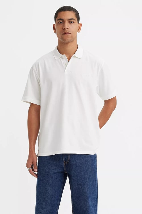 % 100 Pamuk Relaxed Fit Düğmeli Erkek Polo Yaka T Shirt A6735-0000 EKRU