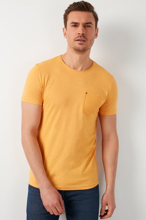 % 100 Pamuklu Slim Fit Bisiklet Yaka Cepli Erkek T Shirt 5902000 HARDAL