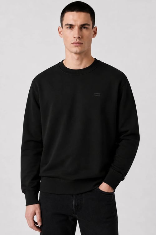 %100 Pamuk Regular Fit Bisiklet Yaka Erkek Sweat 00AUV-0000 SİYAH