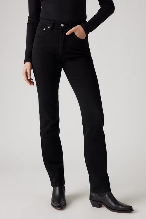 501 Straight Fit Normal Bel Düz Paça Jeans Kadın Kot Pantolon 12501-0548 SİYAH