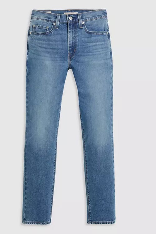 724 Pamuklu Regular Fit Yüksek Bel Jeans Kadın Kot Pantolon 18883-0385 MAVİ