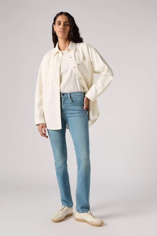 724 Streç Pamuklu Slim Straight Yüksek Bel Düz Paça Jeans Kadın Kot Pantolon 18883-0340 İNDİGO