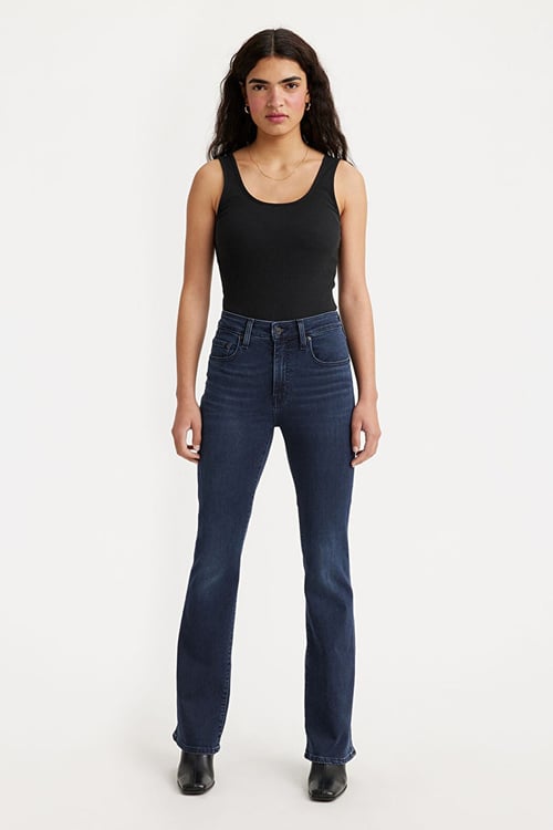 725 Pamuklu Bootcut Yüksek Bel Jeans Kadın Kot Pantolon A9363-0001 LACİVERT