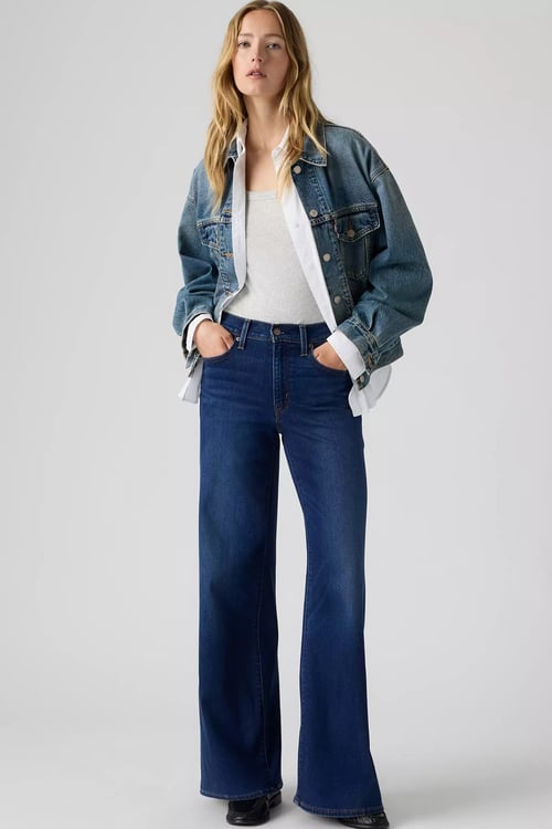 728 Hr Wide Leg Ft Yüksek Bel Geniş Paça Jeans Kadın Kot Pantolon 0039B-0040 MAVİ