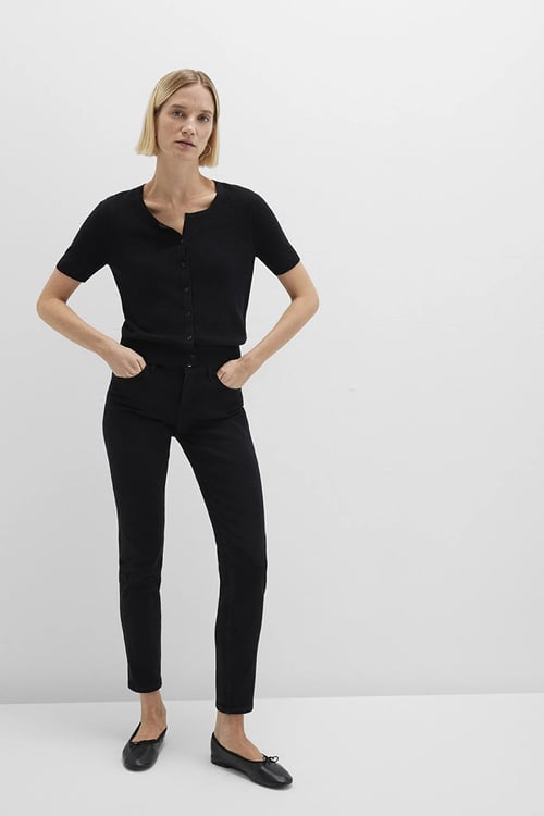 Ada Pamuklu Boyfrend Normal Bel Düz Paça Jeans Kadın Kot Pantolon 1020590492 SİYAH