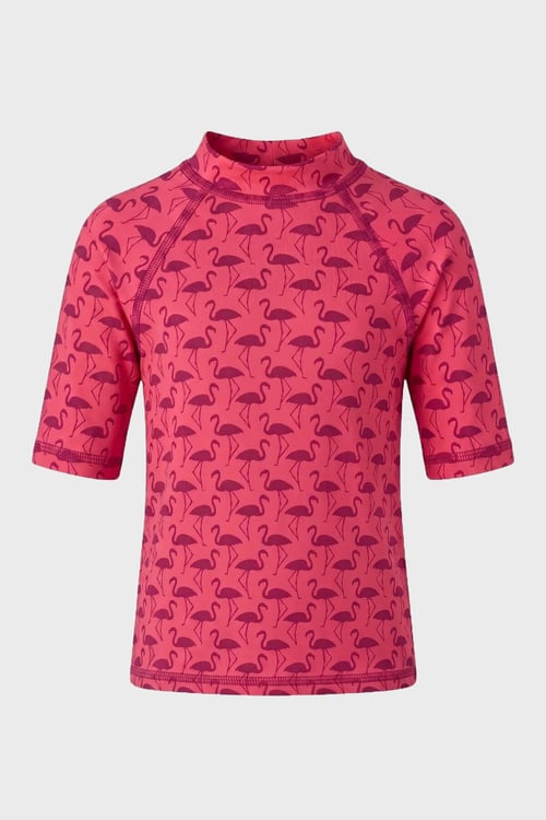 Almina Junior Baskılı Uv Korumalı Kısa Kollu Kız Çocuk T Shirt ST2611000008 FUŞYA