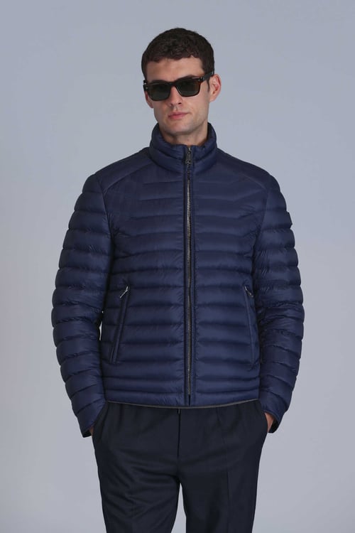 Andy Kaz Tüyü Dolgulu Slim Fit Dik Yaka Erkek Mont 112120215 LACİVERT