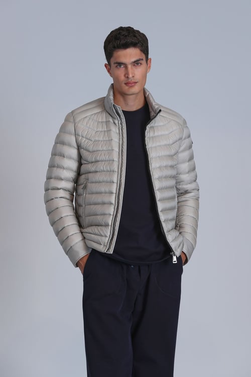 Andy Kaz Tüyü Dolgulu Slim Fit Dik Yaka Erkek Mont 112120215 BEJ