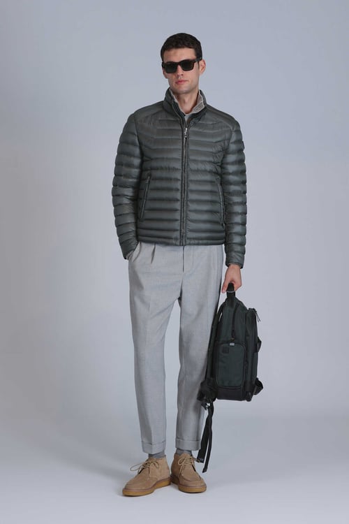 Andy Kaz Tüyü Dolgulu Slim Fit Dik Yaka Erkek Mont 112120215 YEŞİL