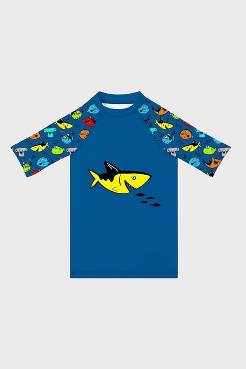 Aquatic Desenli Kolay Kuruyan Uv Korumalı Erkek Çocuk T Shirt ST2531000001 PETROL