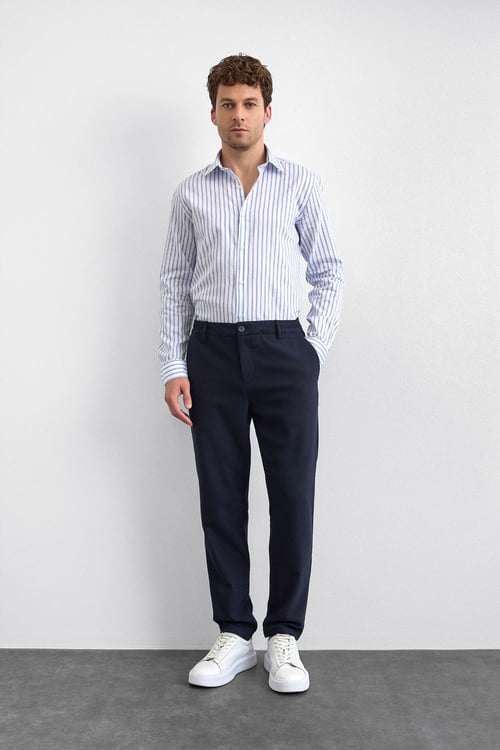 Back & Bond Slim Fit Normal Bel Dar Paça Jogger Erkek Pantolon B35W33006 119 LACİVERT