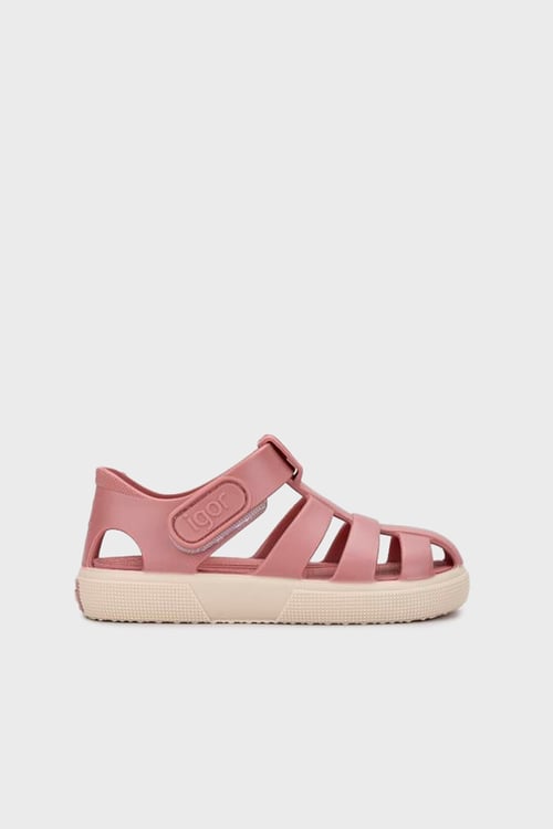 Bay Cırtlı Kafes Tasarımlı Unisex Çocuk Sandalet S10340 PEMBE