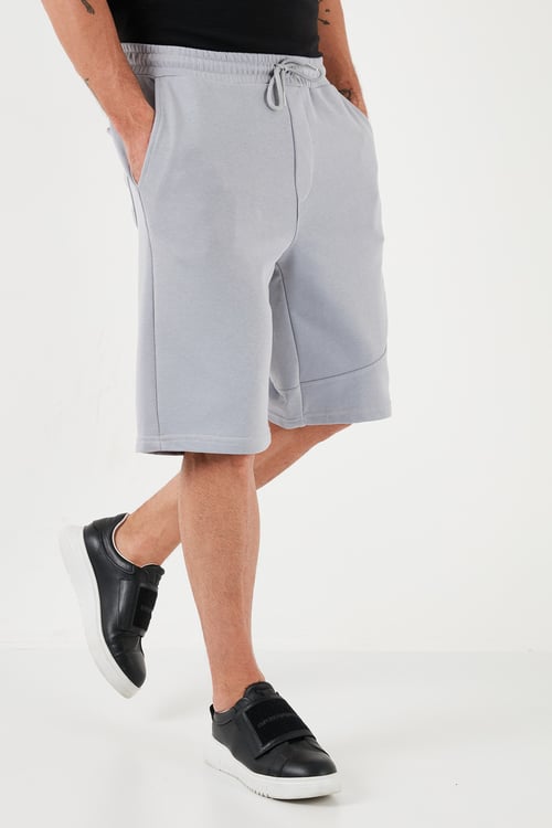 Belden Bağlamalı Pamuklu Cepli Regular Fit Erkek Short 5908041 AÇIK GRİ