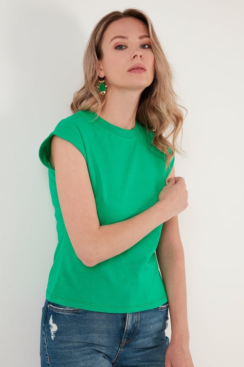 Bisiklet Yaka % 100 Pamuk Basic Kadın T Shirt 5864121 BENETTON