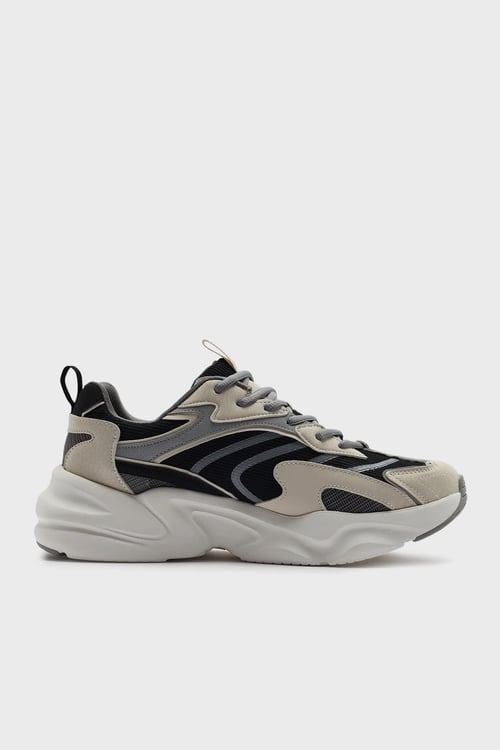 Bobs Logolu Kalın Tabanlı Sneaker Erkek Ayakkabı 118326 NTBK Naturel-Siyah