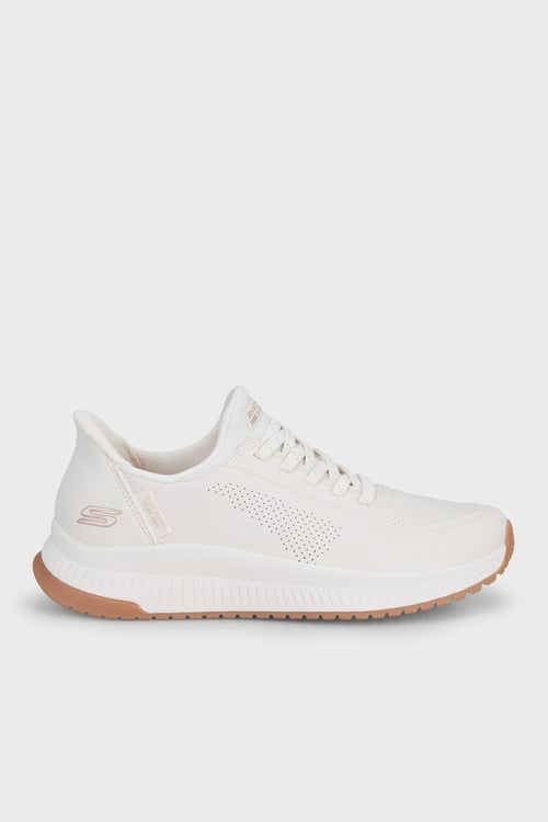 Bobs Squad 4 Key Look Deri Logolu Kalın Taban Sneaker Kadın Ayakkabı 117740 WHT BEYAZ