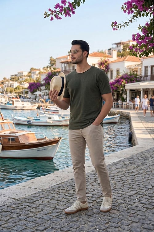 Buratti Comfort Boru Paça Normal Bel Pantolon Erkek Kot Pantolon 4412C66TEXAS BEJ