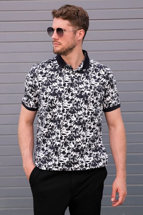 Buratti Desenli Pamuklu Slim Fit Erkek Polo Yaka T Shirt 646B3550 ANTRASİT