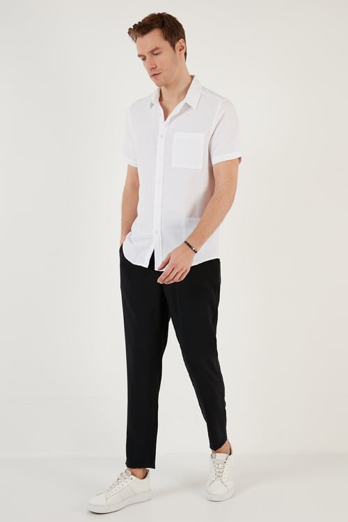 Buratti Elastik Bel Bantlı Cepli Regular Fit Yazlık Erkek Pantolon CF24S617952 SİYAH