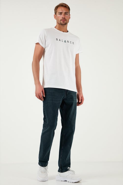 Buratti Pamuklu Comfort Fit Yüksek Bel Boru Paça Jeans Erkek Kot Pantolon 4411S81TEXAS MAVİ