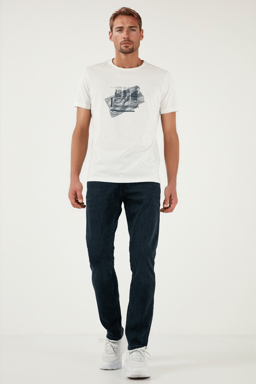 Buratti Pamuklu Regular Fit Normal Bel Boru Paça Jeans Erkek Kot Pantolon 2211S80PARMA LACİVERT
