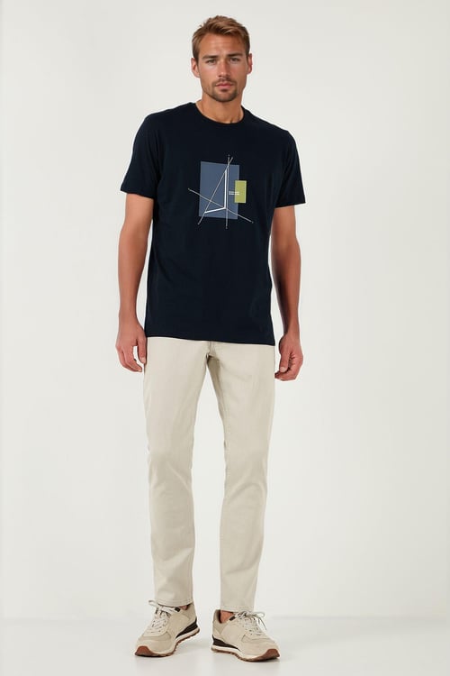 Buratti Pamuklu Regular Fit Normal Bel Boru Paça Jeans Erkek Kot Pantolon 2211S66PARMA NATUREL