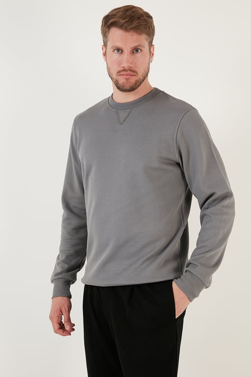 Buratti Pamuklu Relaxed Fit Bisiklet Yaka Erkek Sweat 5905453 AÇIK HAKİ