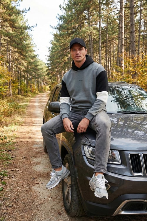 Buratti Pamuklu Relaxed Fit Kapüşonlu İçi Tüylü Yumuşak Şardonlu Erkek Sweat 5905299 AÇIK HAKİ
