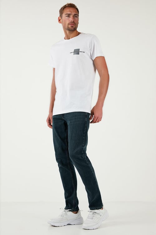 Buratti Pamuklu Slim Fit Yüksek Bel Dar Paça Jeans Erkek Kot Pantolon 3300S81TOKYO MAVİ