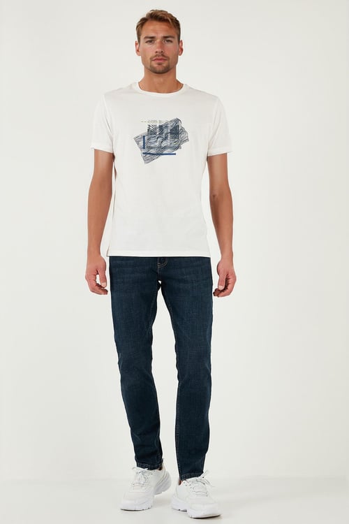 Buratti Pamuklu Slim Fit Yüksek Bel Dar Paça Jeans Erkek Kot Pantolon 3300S82TOKYO LACİVERT