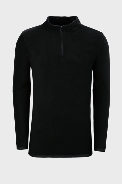 Buratti Regular Fit Fermuarlı Dik Yaka Kışlık Şardonlu Erkek Polar 5827006 SİYAH