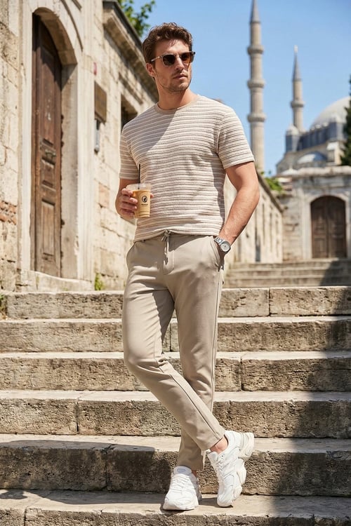 Buratti Slim Fit Normal Bel Daralan Paça Erkek Pantolon 6843654 VİZON
