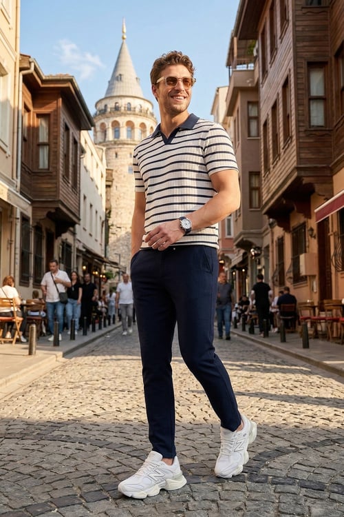 Slim Fit Normal Bel Daralan Paça Erkek Pantolon 6843649 LACİVERT