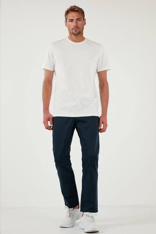 Buratti Streç Pamuklu Comfort Fit Yüksek Bel Boru Paça Jeans Erkek Kot Pantolon 4400S65TEXAS İNDİGO