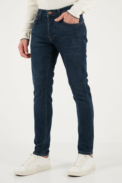 Buratti Streç Pamuklu Slim Fit Normal Bel Dar Paça Jeans Erkek Kot Pantolon 1115C42NAPOLI LACİVERT