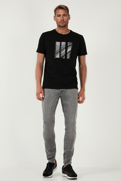 Buratti Streç Pamuklu Slim Fit Normal Bel Dar Paça Jeans Erkek Kot Pantolon 1124S59NAPOLI GRİ