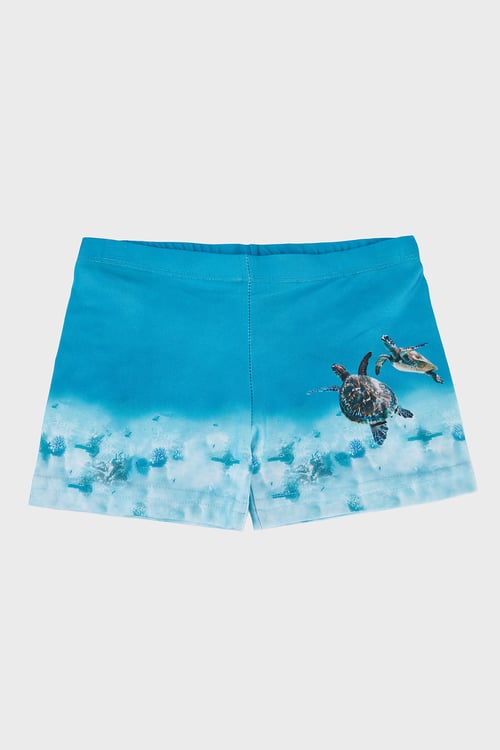 Caretta Desenli Beli Lastikli Boxer Erkek Çocuk Mayo Short SR2632000005 TURKUAZ