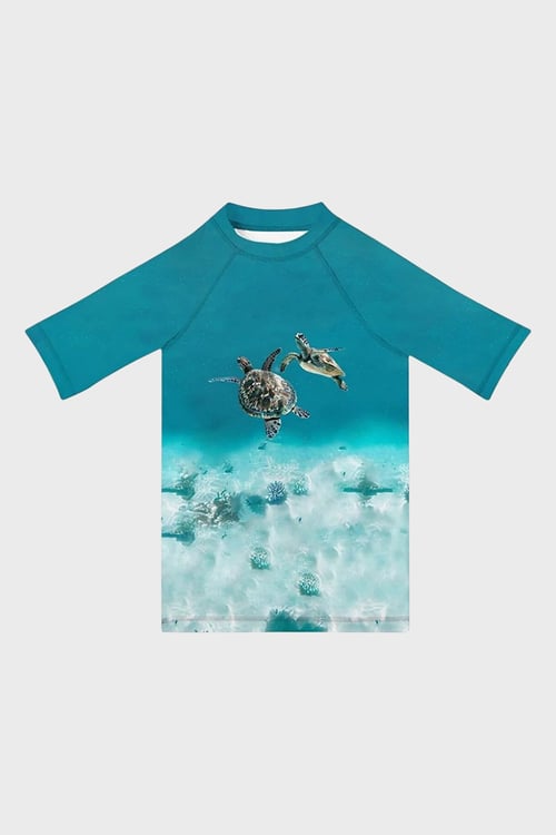 Caretta UV Korumalı Kısa Kollu Mayo Erkek Çocuk T Shirt ST2632000005 TURKUAZ