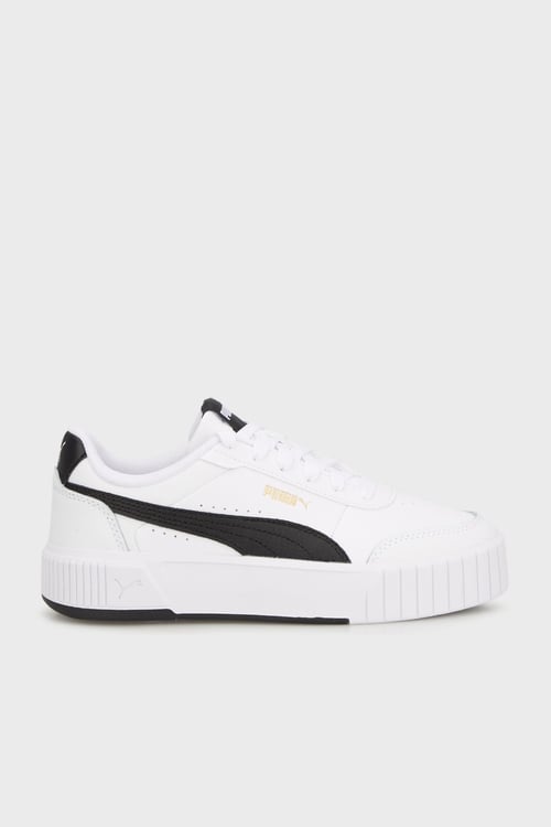 Carina Mia Deri Logolu Sneaker Kadın Ayakkabı 40263702 BEYAZ-SİYAH