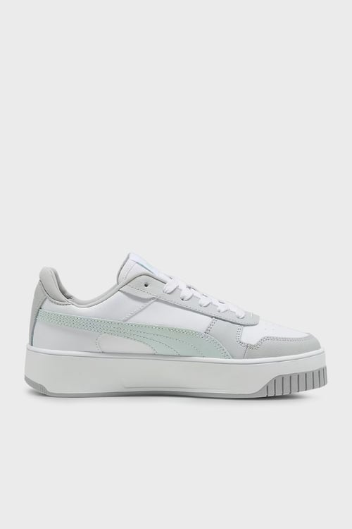 Carina Street Deri Logolu Kalın Taban Sneaker Kadın Ayakkabı 38939043 BEYAZ-MİNT