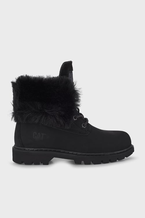 Cat Tüylü Utah Fur Kaymaz Taban Deri Bayan Bot 015Z101184 Black Nubuk