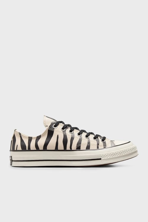 Chuck 70 Zebra Desenli Kanvas Sneaker Kadın Ayakkabı A13438C 271 BEJ