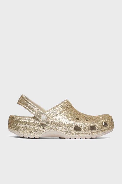 Classic Chunky Glitter Clog K Simli Çıkarılabilir Kayışlı Kız Çocuk Terlik 211939-0LH ALTIN
